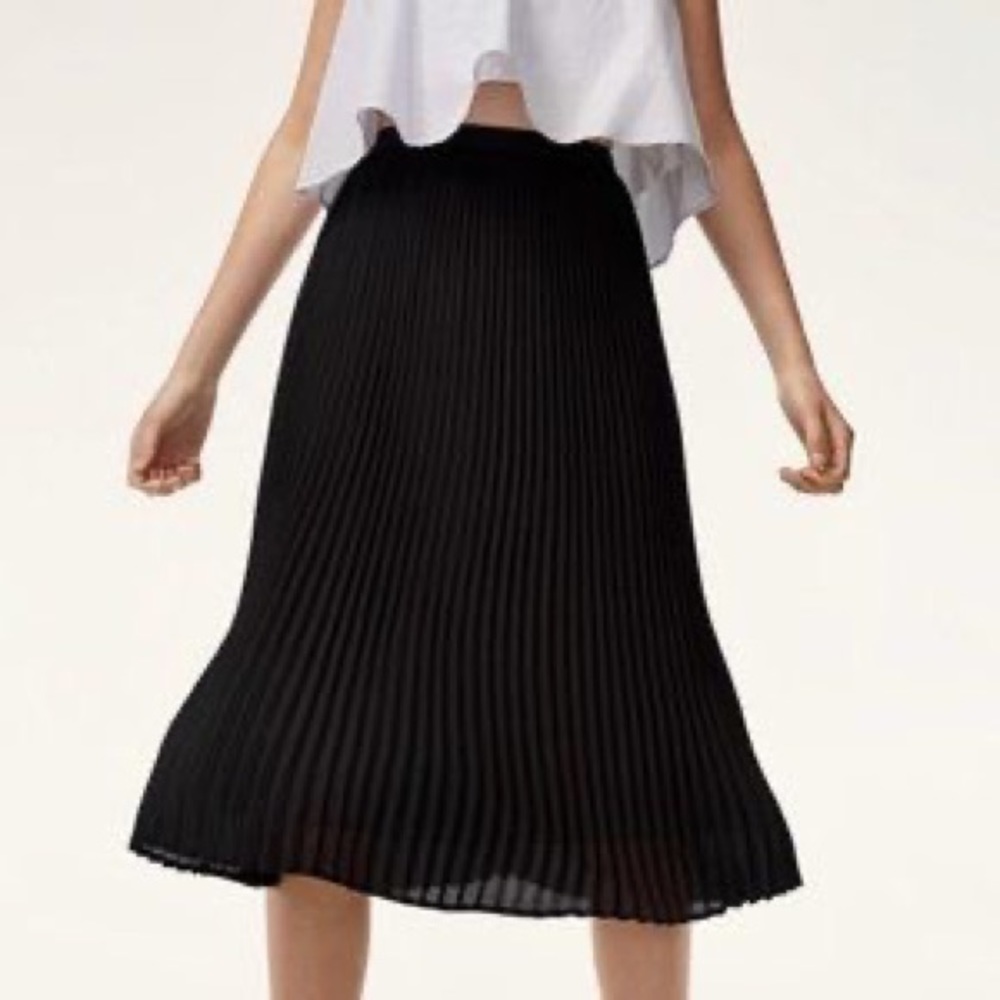 Wilfred Black Pleated Midi Skirt